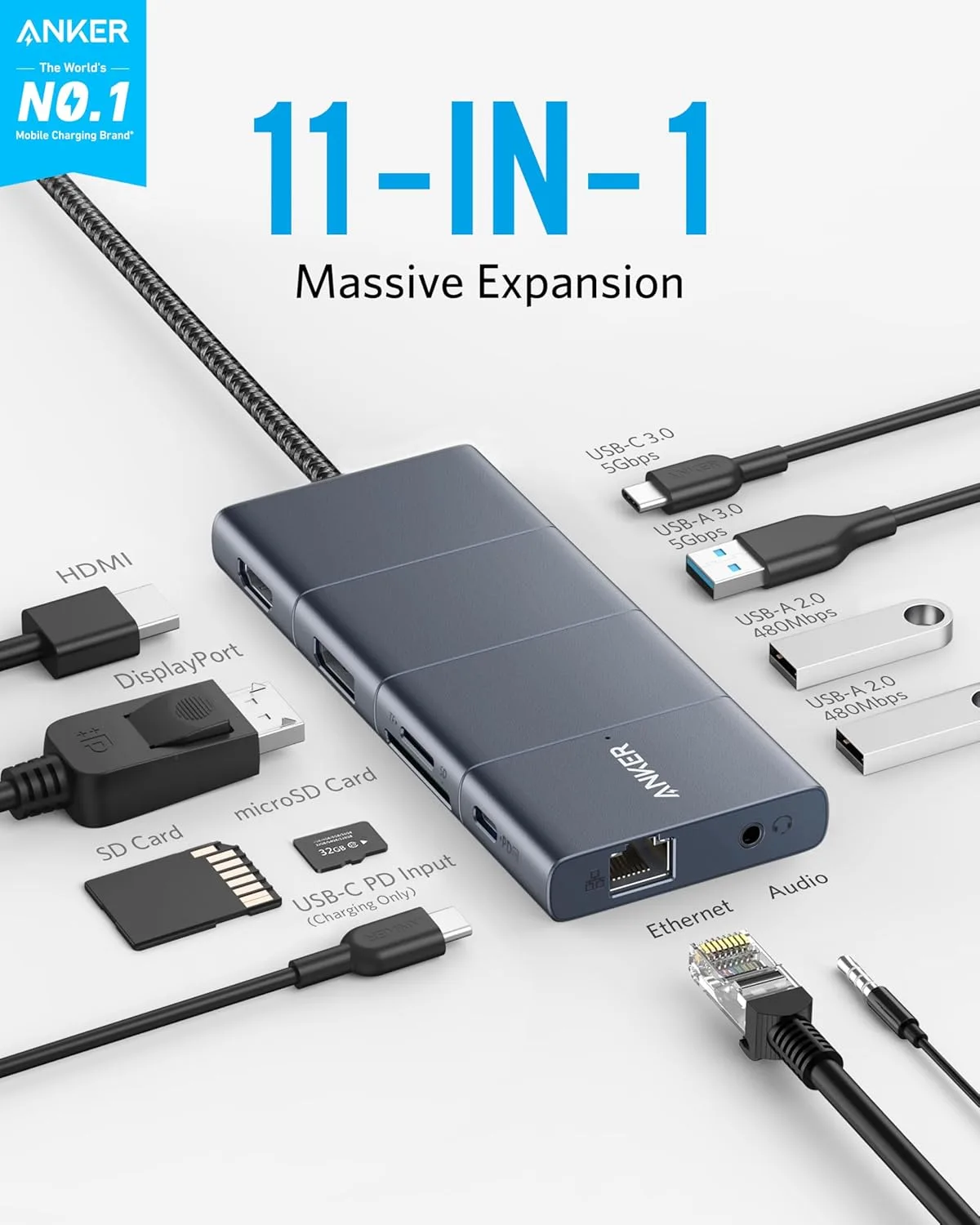 dansie-computers-anker-565-11-in-1-usb-c-hub-hero2 Anker 565 11-in-1 USB-C Hub Multiport Adapter - Image 1