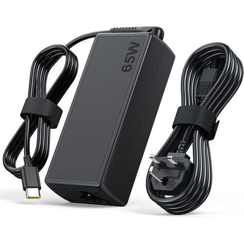 dansie-computers-lenovo-65w-usb-c-charger-brick Lenovo 65W USB-C AC Adapter Laptop Charger with Power Cable - Image 1