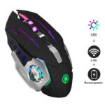 RGB Wireless Gaming Mouse - Rechargeable, Silent Click