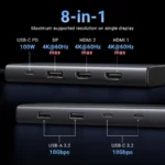 UGREEN 8 in 1 USB C Hub with 4K HDMI Dual Monitor - Image 3