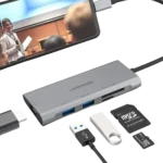 Upgrow 5‑in‑1 USB‑C Hub Multiport Adapter – Gray - Image 2